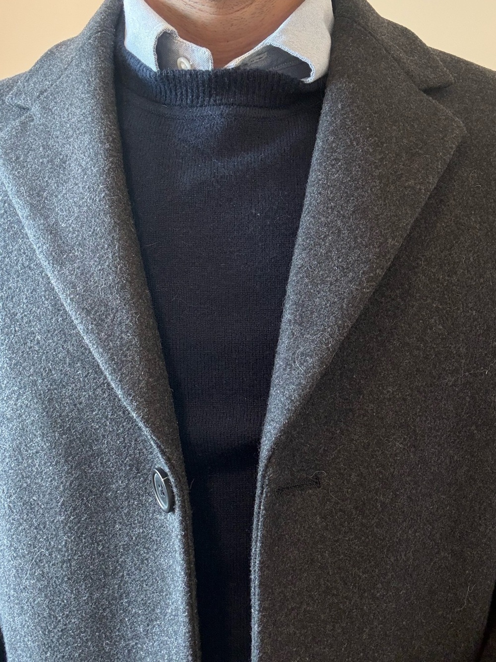 Theory Modus Melton Wool Cashmere Overcoat Blazer Jacket Medium Charcoal - Picture 7 of 7